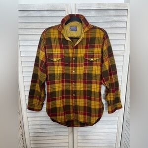 Pendleton Vintage Plaid Wool Button Down Shirt Men’s